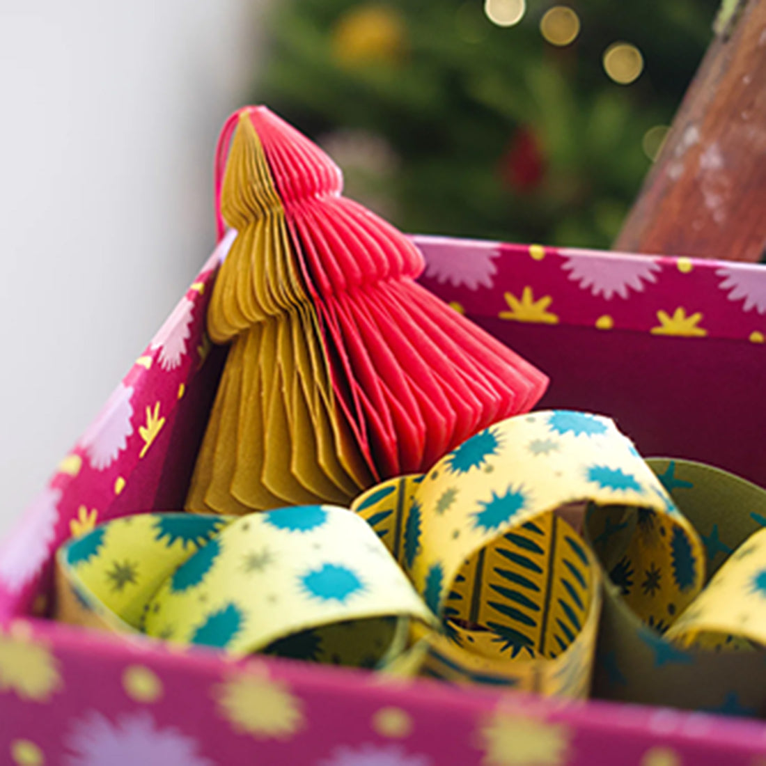 Pink Tree Paper Honeycomb Decorations