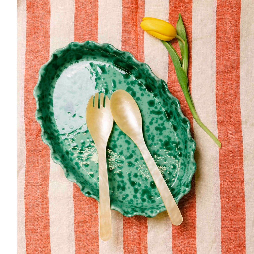 Frill Edge Splatterware Dish