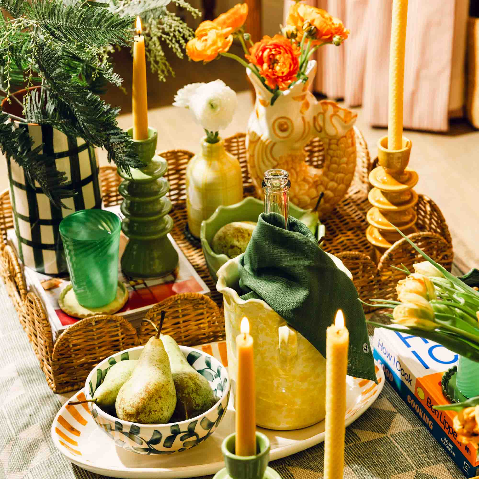 Tapered Pure Beeswax Candle Pair
