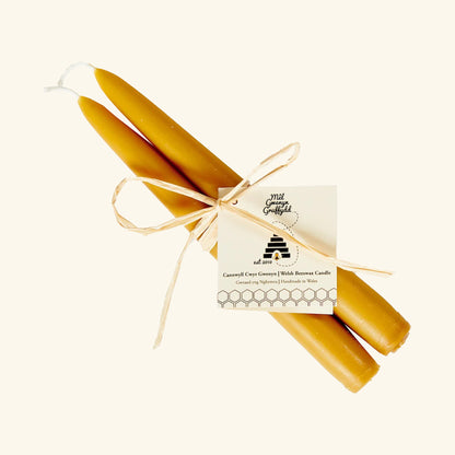Tapered Pure Beeswax Candle Pair