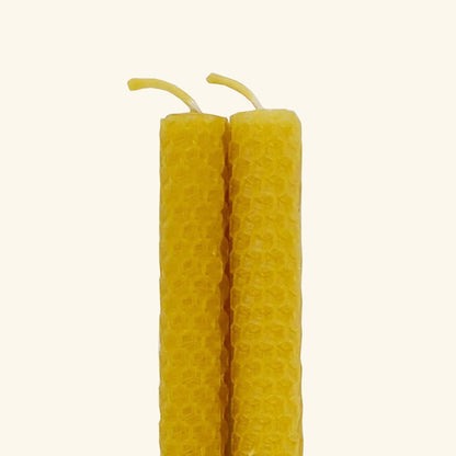 Hand Rolled Pure Beeswax Dinner Candle Pair