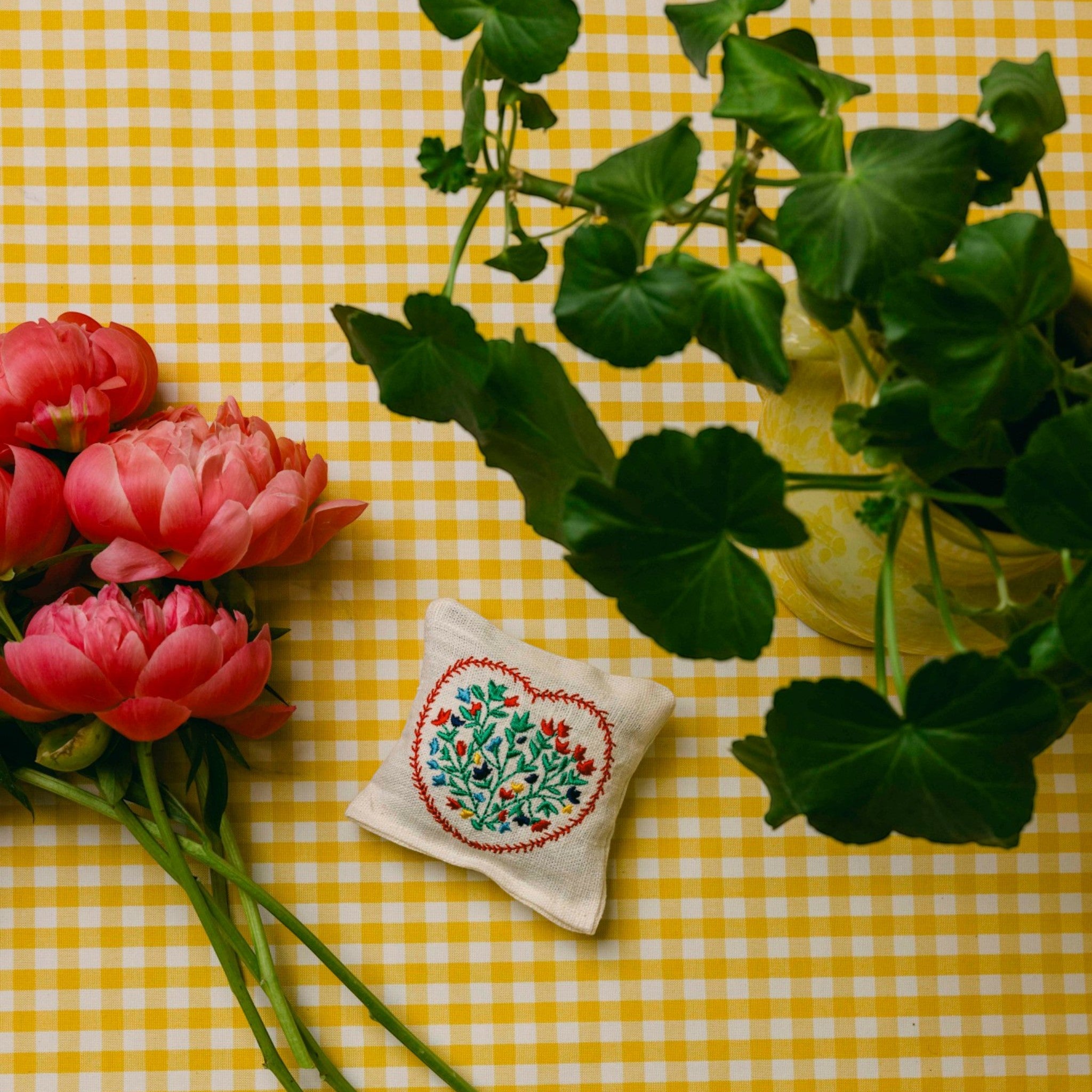 Embroidered Lavender Bag