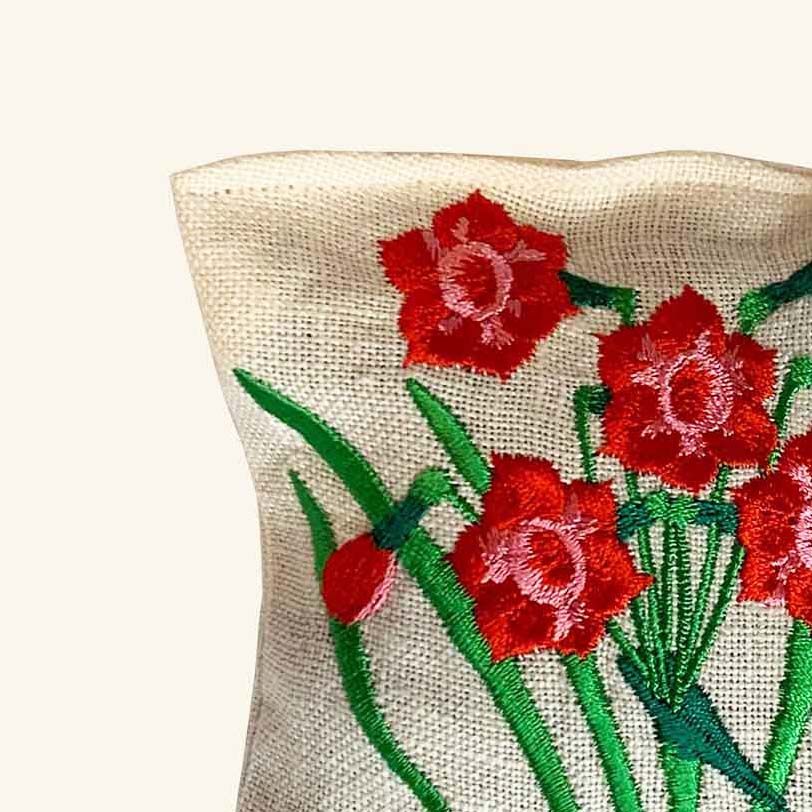 Embroidered Lavender Bag