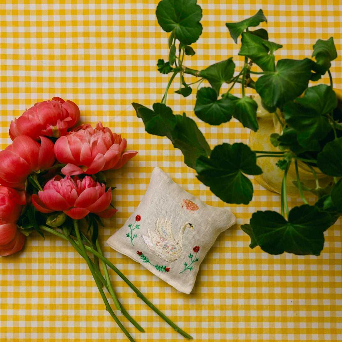 Embroidered Lavender Bag