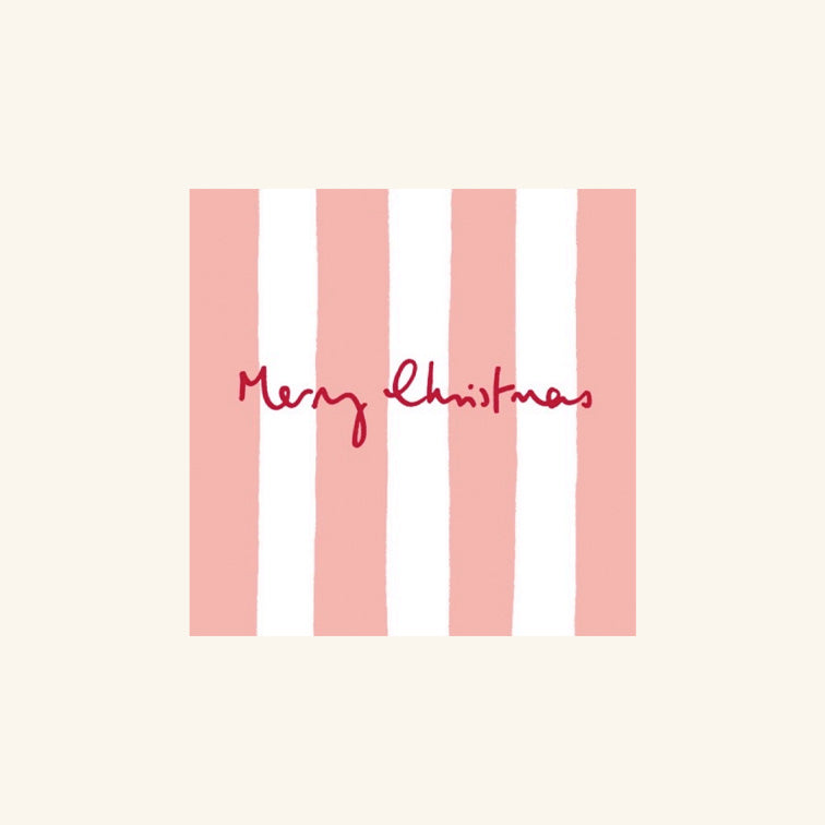 Candy Stripe Merry Christmas Card Pack of 6