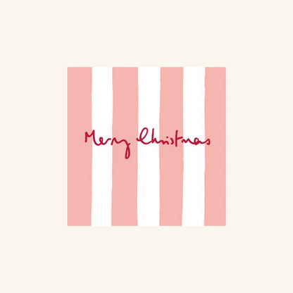 Candy Stripe Merry Christmas Card Pack of 6