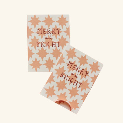 Merry and Bright Star Christmas Card Pack of 6