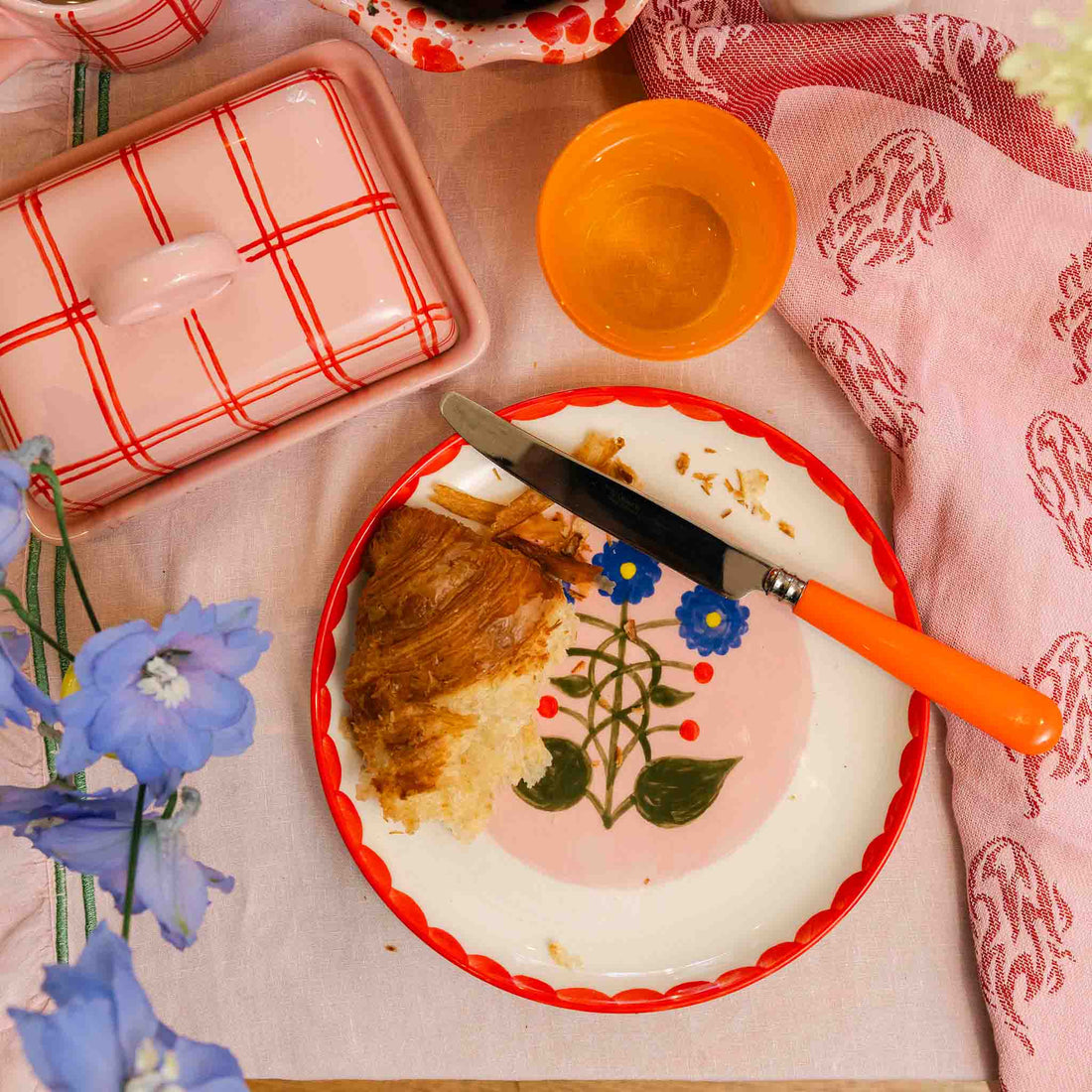 Blue Flowers Plate
