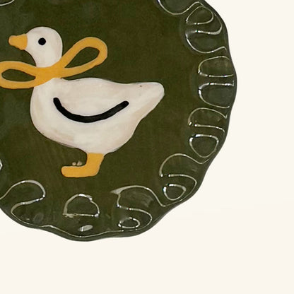 Ceramic Christmas Goose Ornament