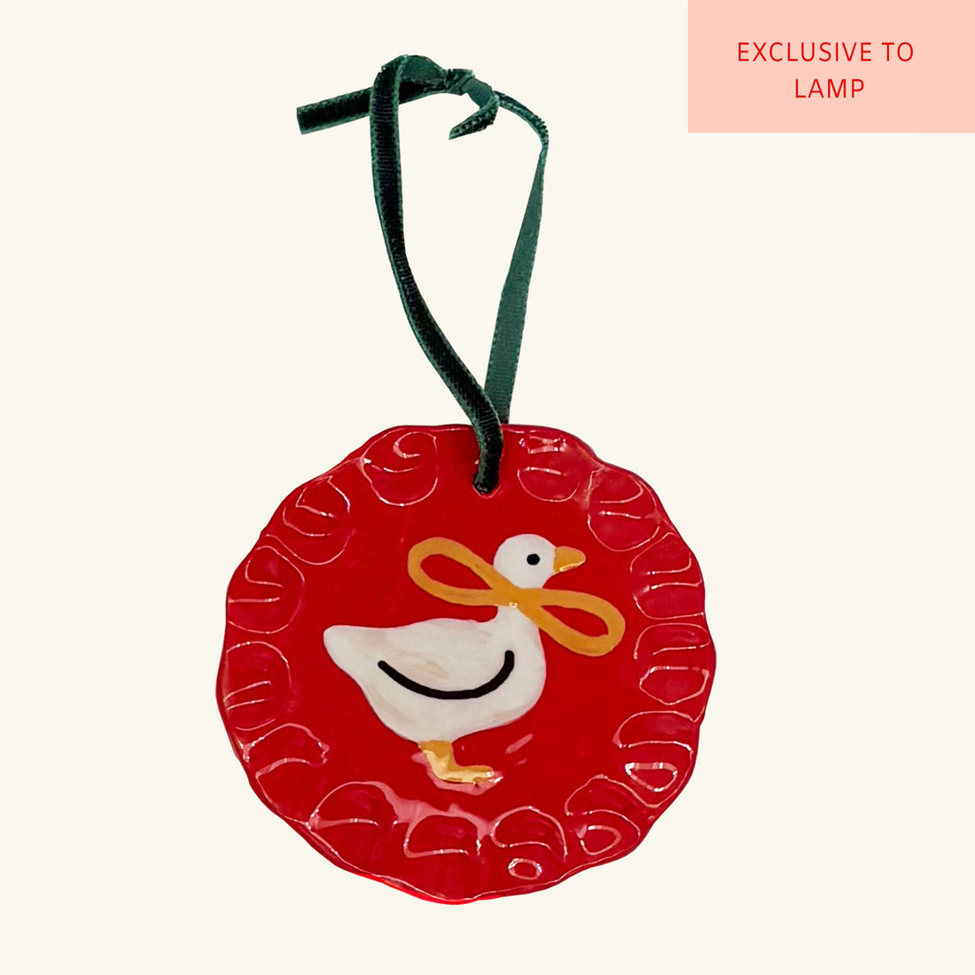 Ceramic Christmas Goose Ornament
