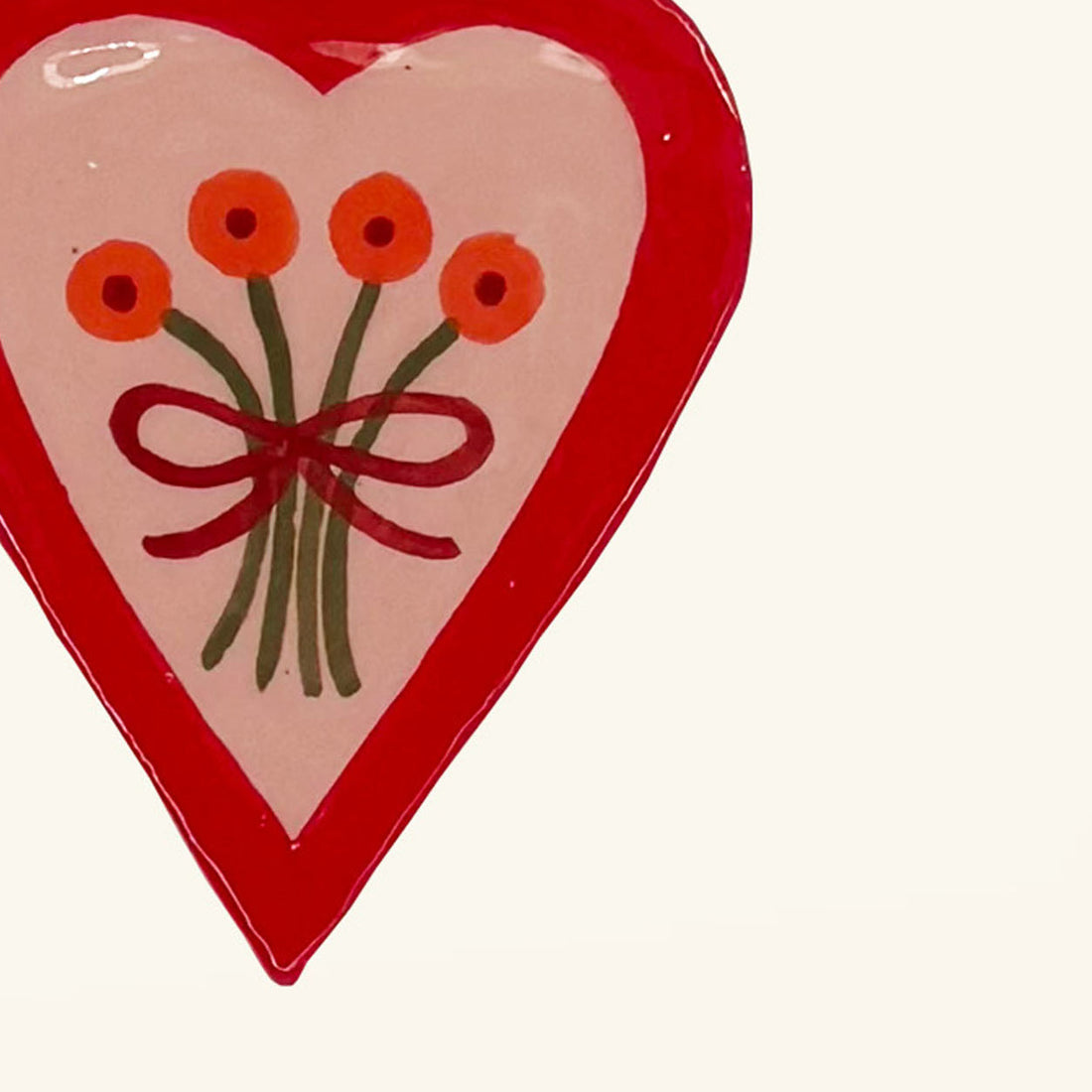 Ceramic Christmas Heart Ornament