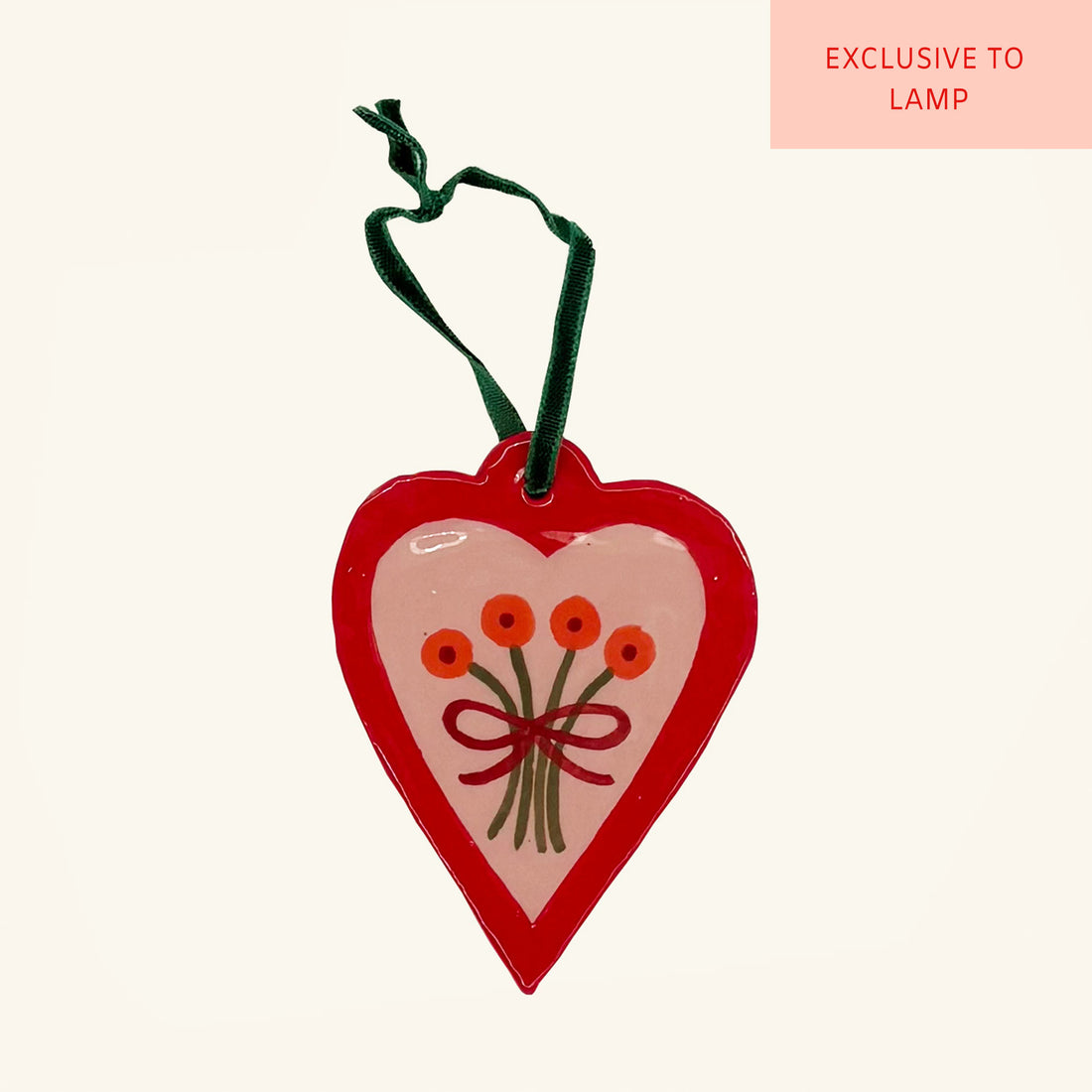 Ceramic Christmas Heart Ornament