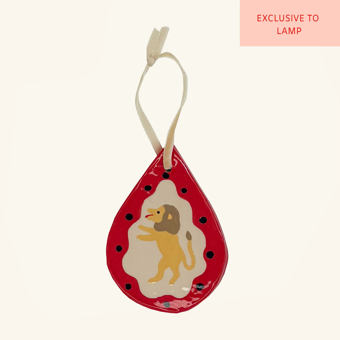 Ceramic Christmas Lion Ornament