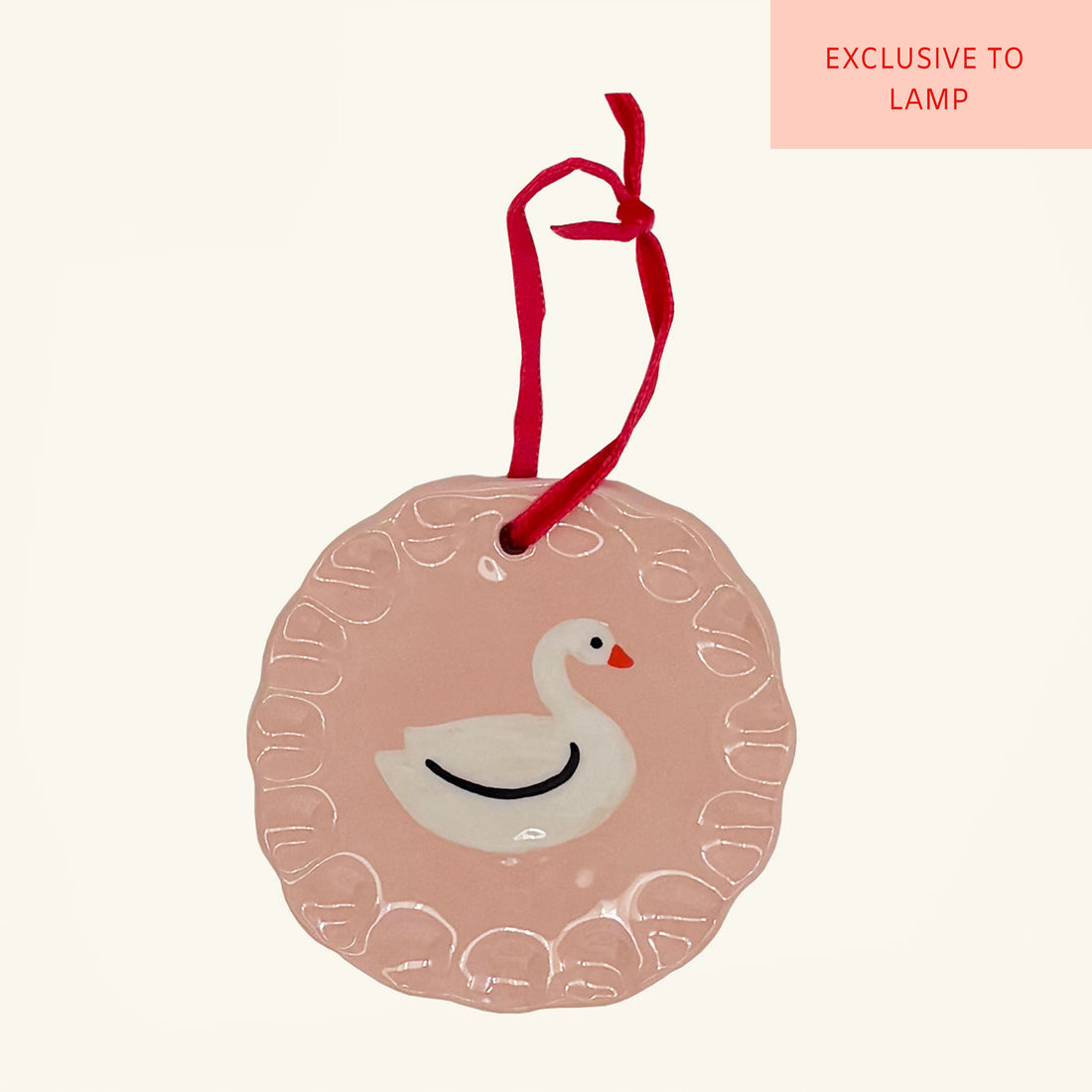 Ceramic Christmas Swan Ornament