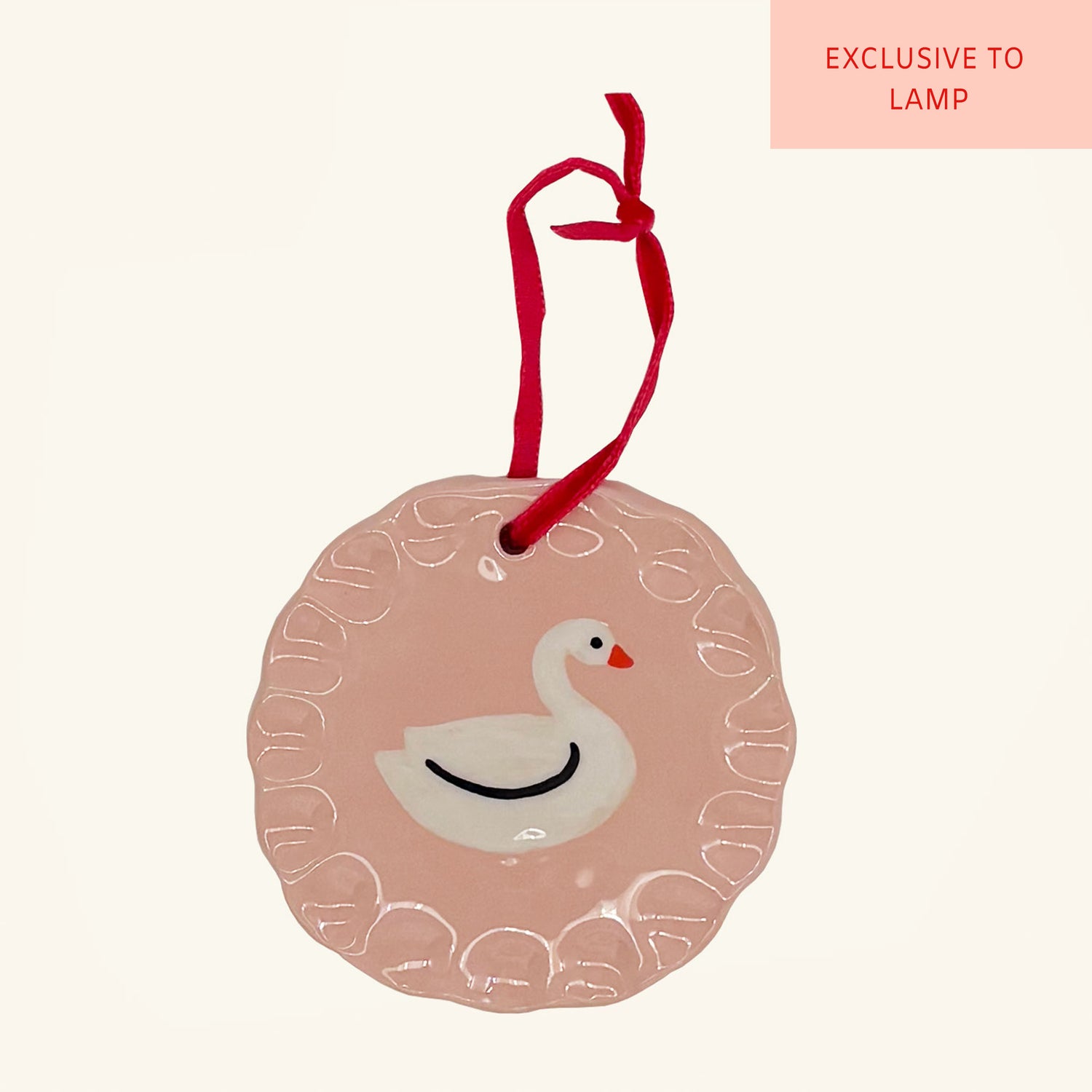 Ceramic Christmas Swan Ornament