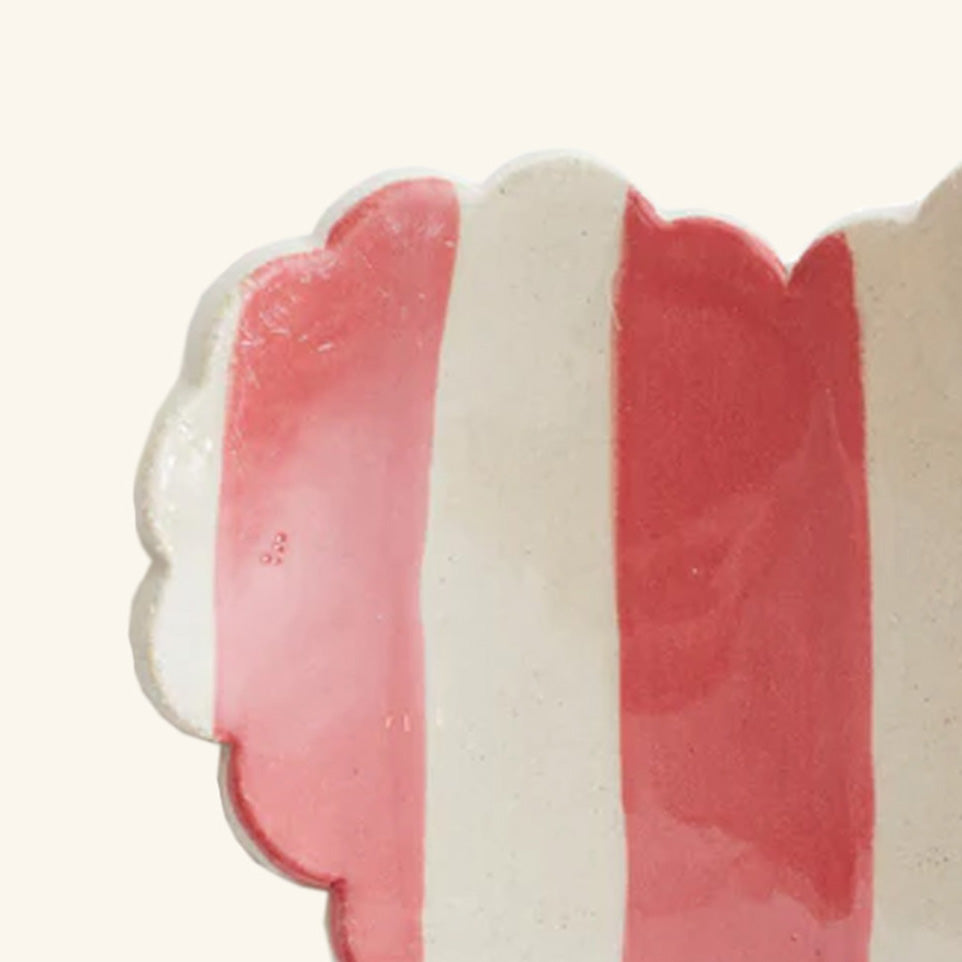 Duci Scalloped Heart Striped Trinket Dish