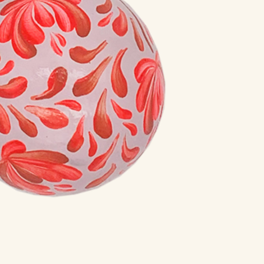 Hand Painted Bauble: Red On Lilac