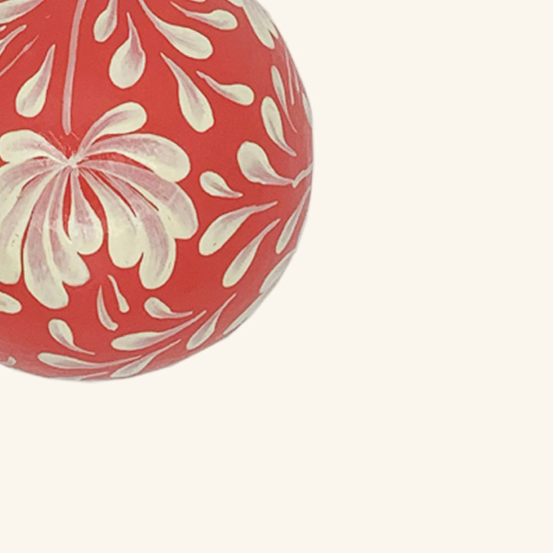 Hand Painted Bauble: White On Pink