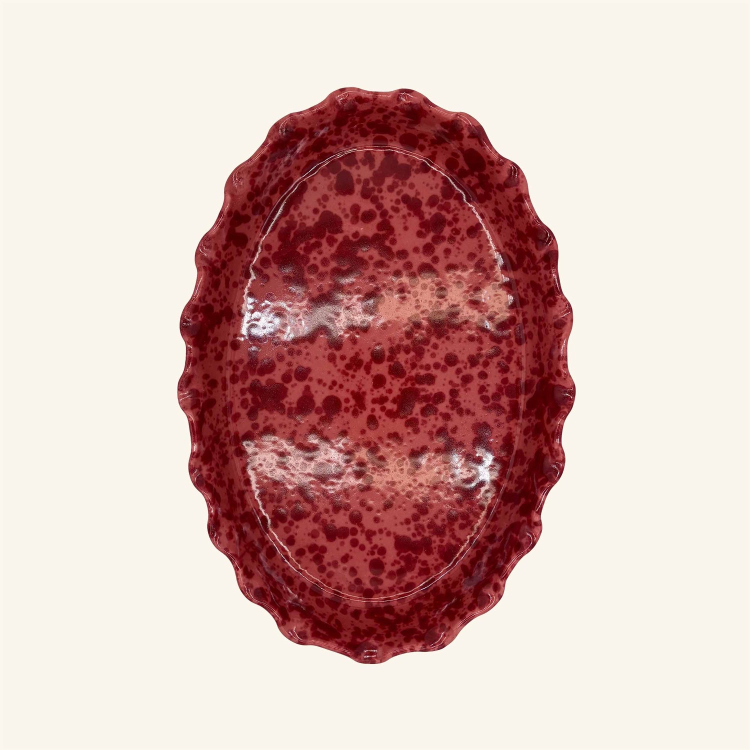 Frill Edge Splatterware Dish