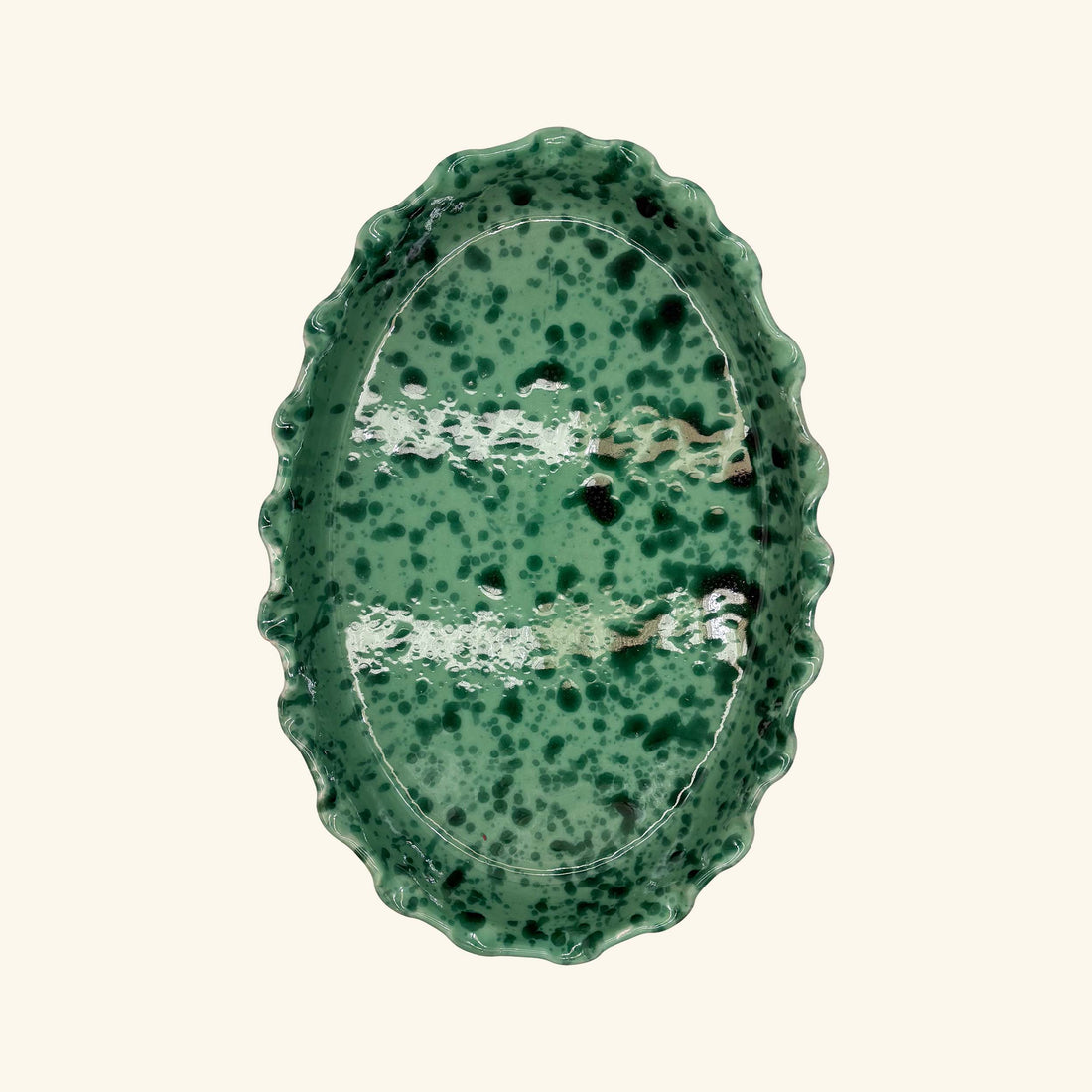 Frill Edge Splatterware Dish