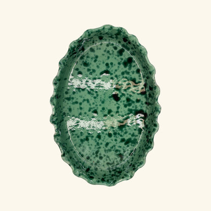 Frill Edge Splatterware Dish