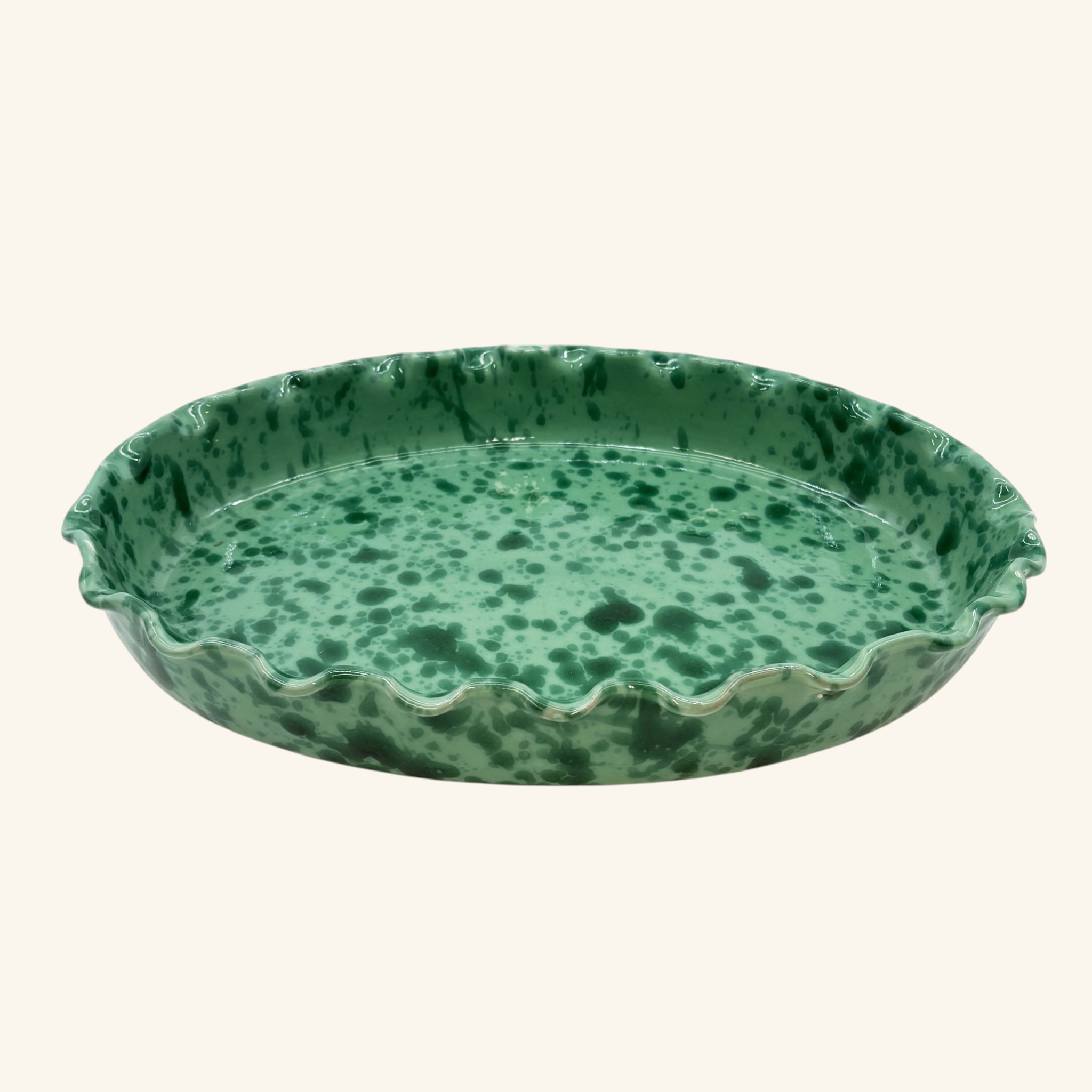 Frill Edge Splatterware Dish