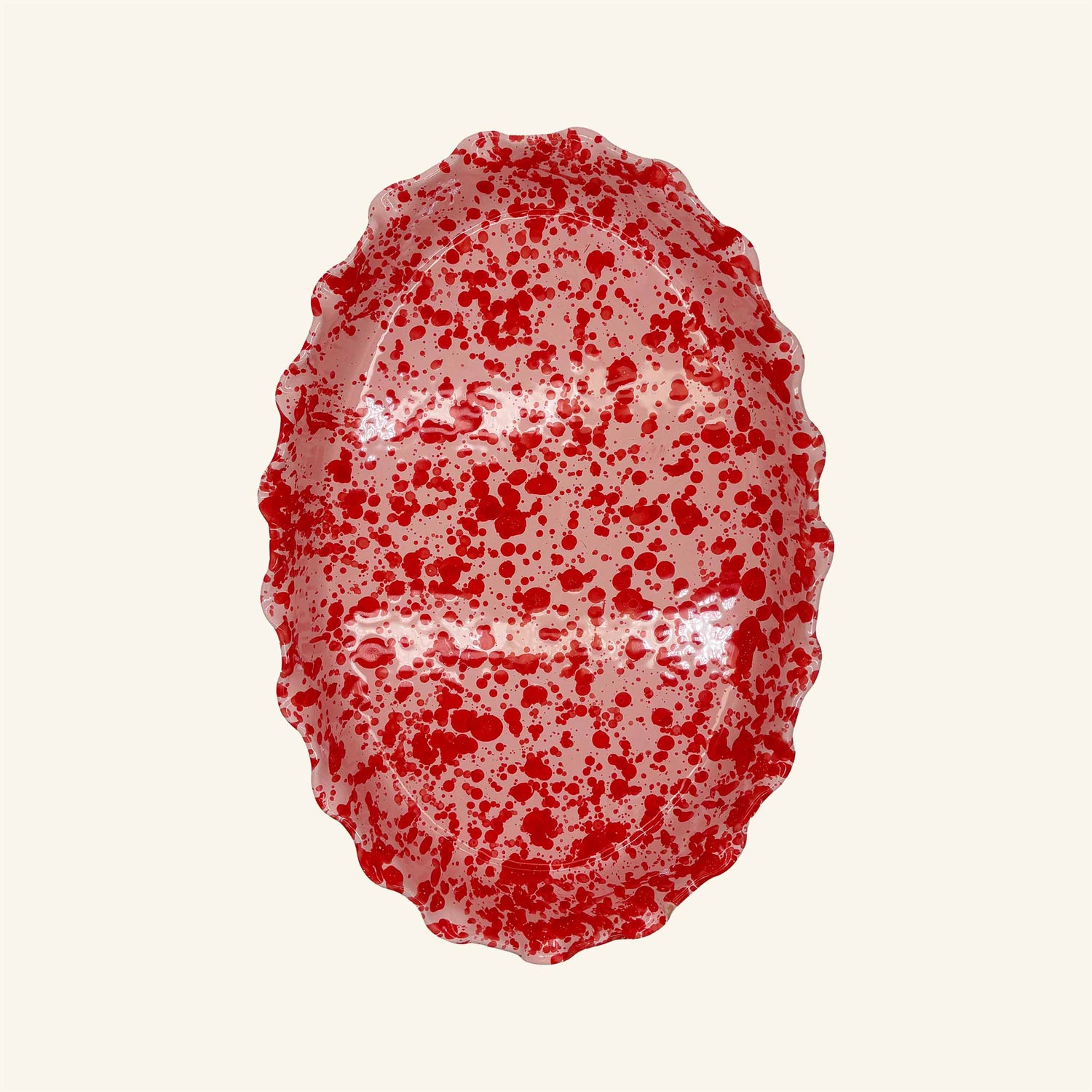 Frill Edge Splatterware Dish