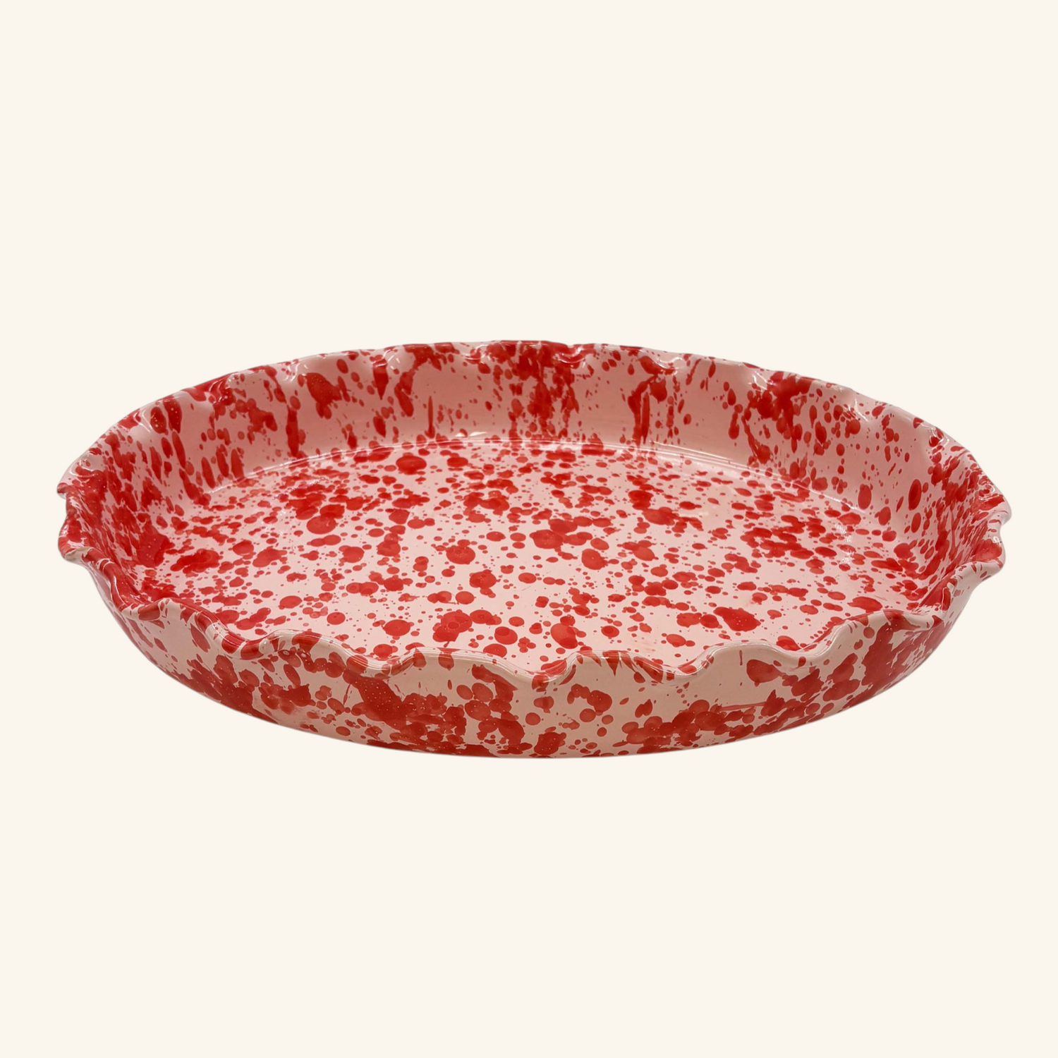 Frill Edge Splatterware Dish