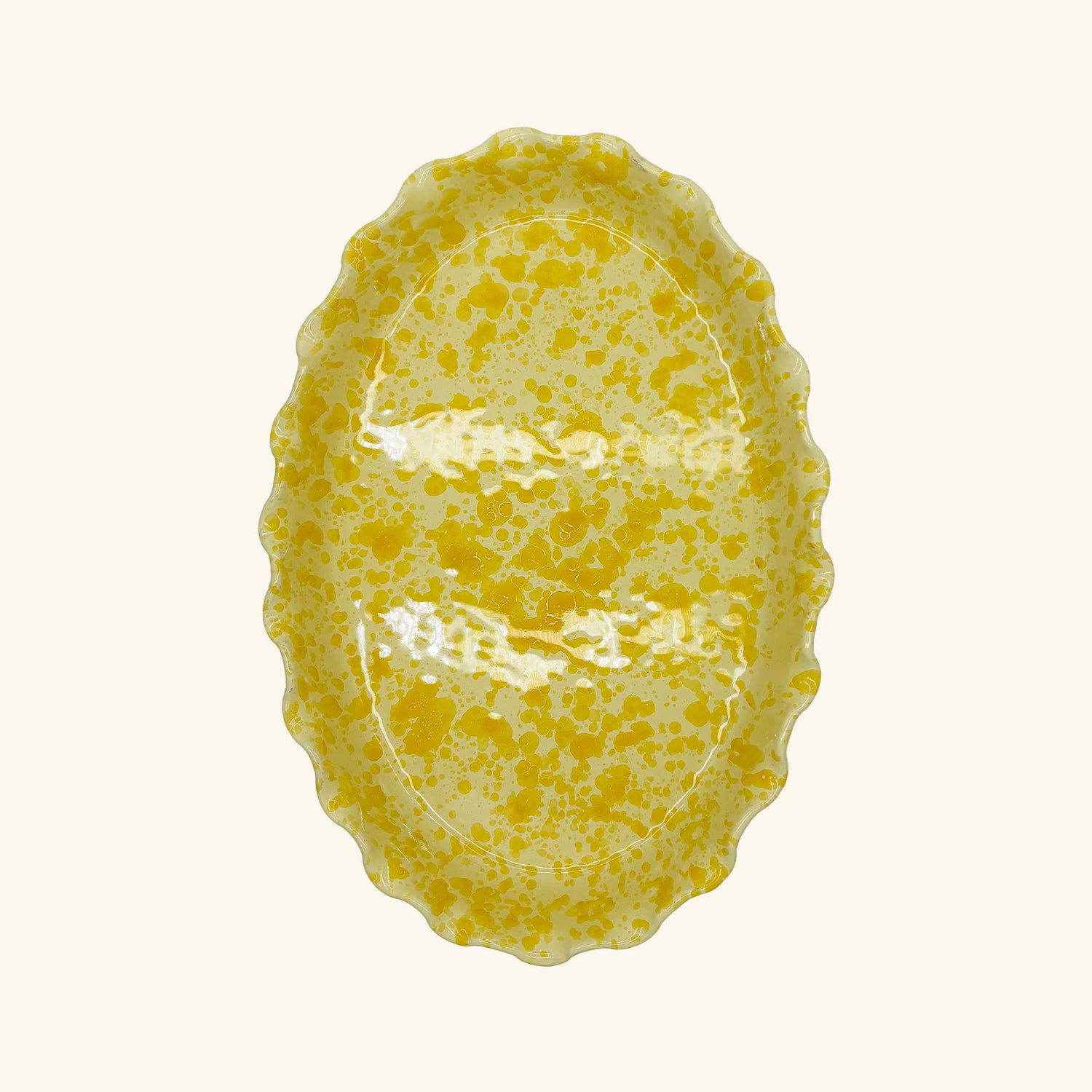 Frill Edge Splatterware Dish