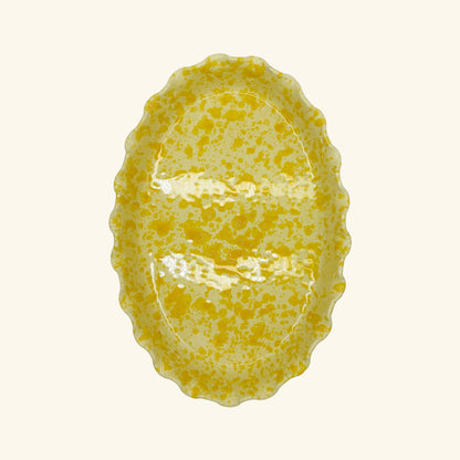 Frill Edge Splatterware Dish