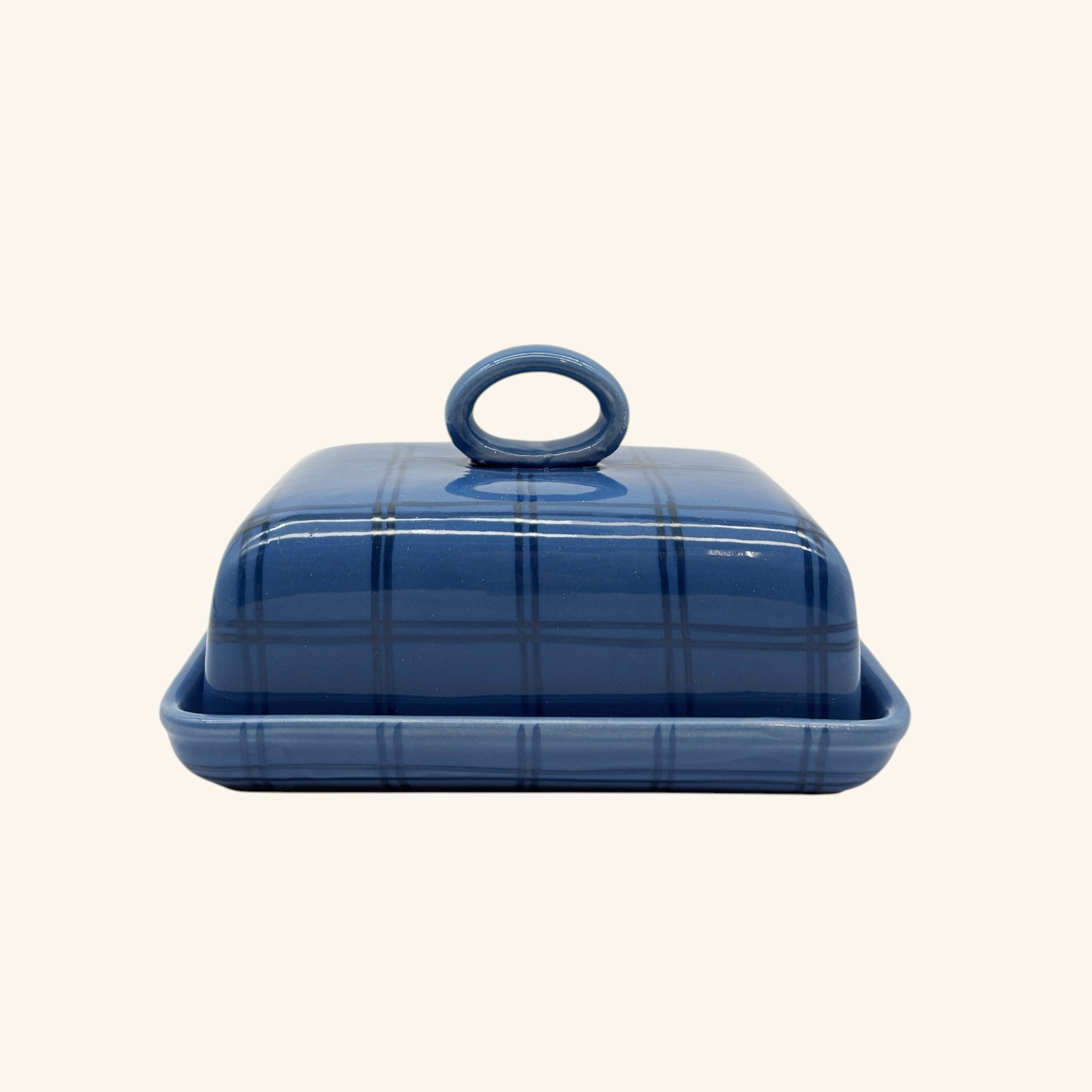 Gingham Butter Dish