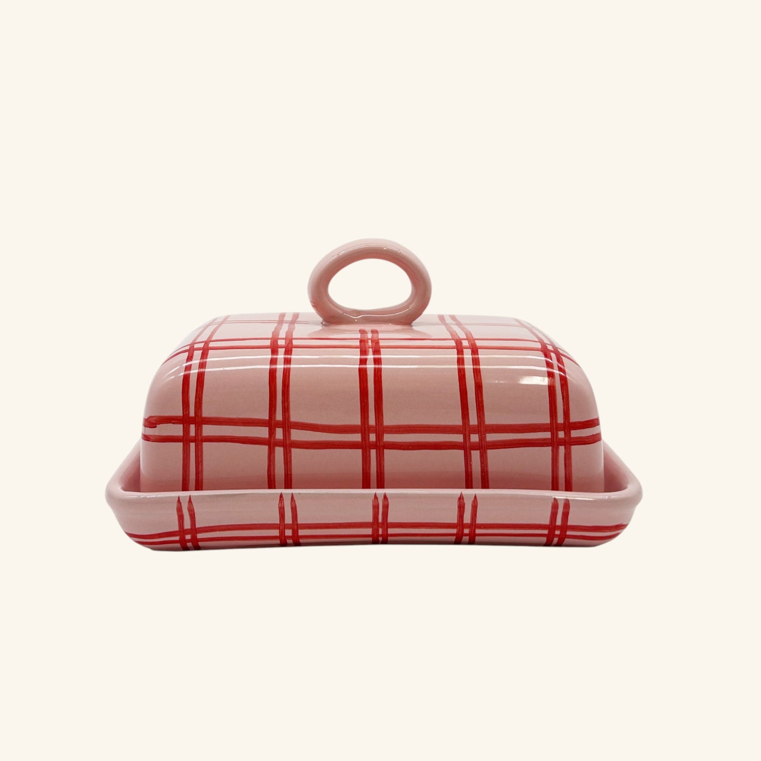 Gingham Butter Dish
