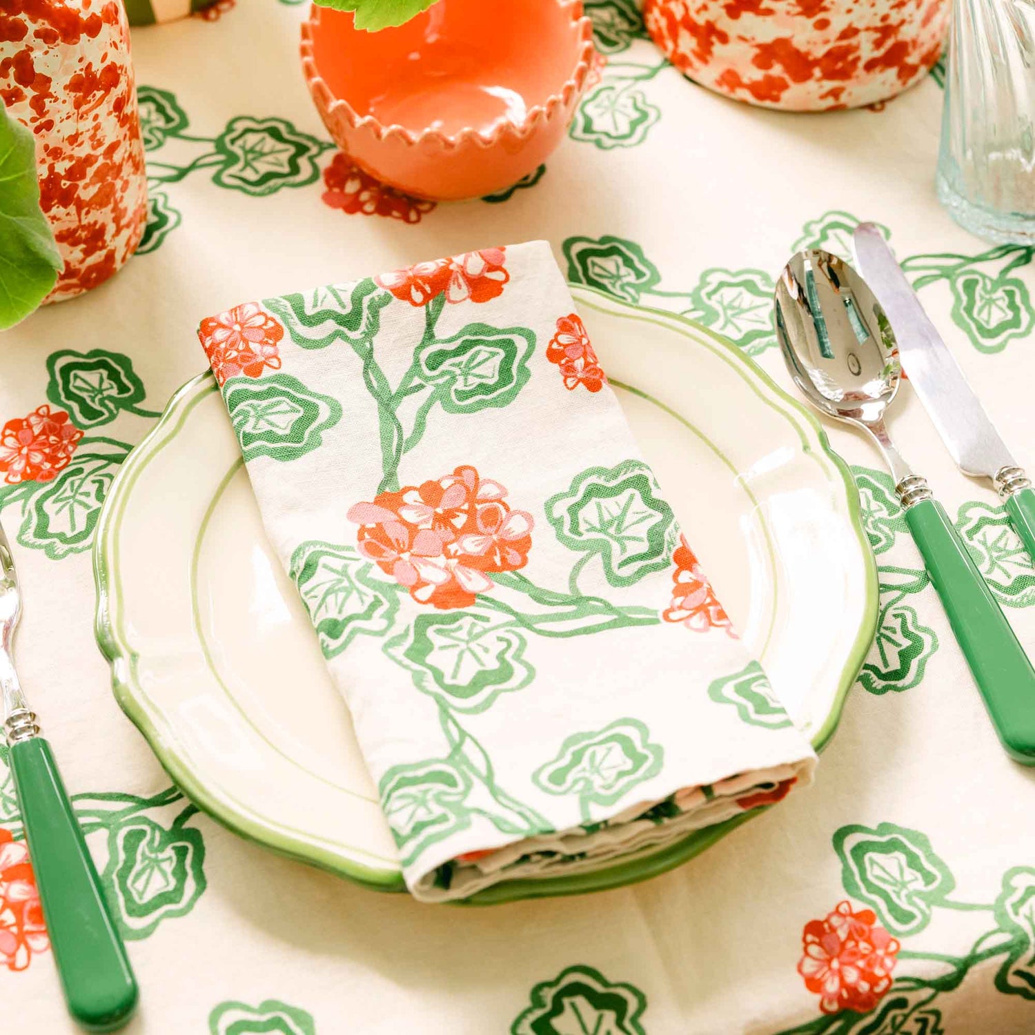Botanical Striped Napkin - Set of 4