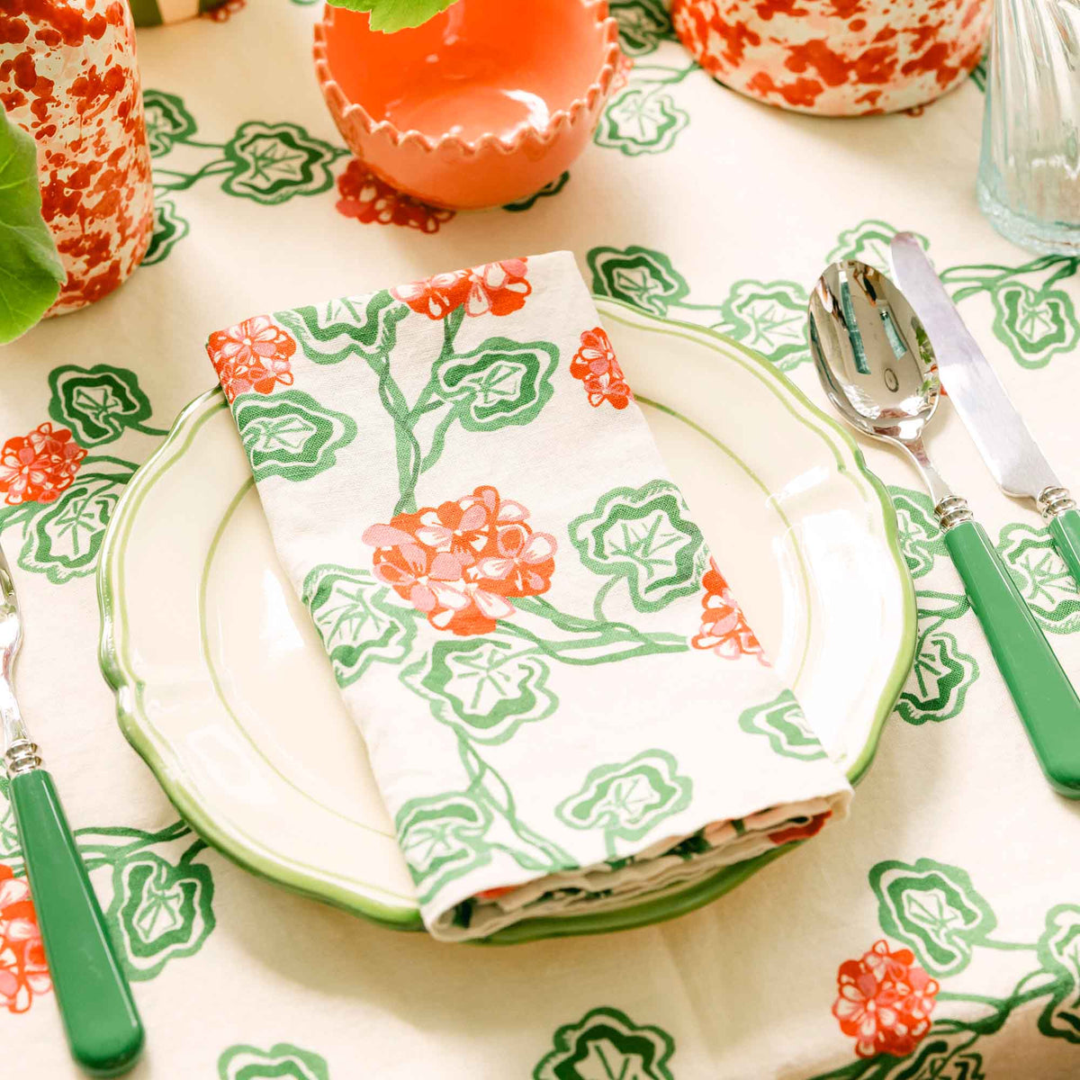 Botanical Striped Napkin - Set of 4