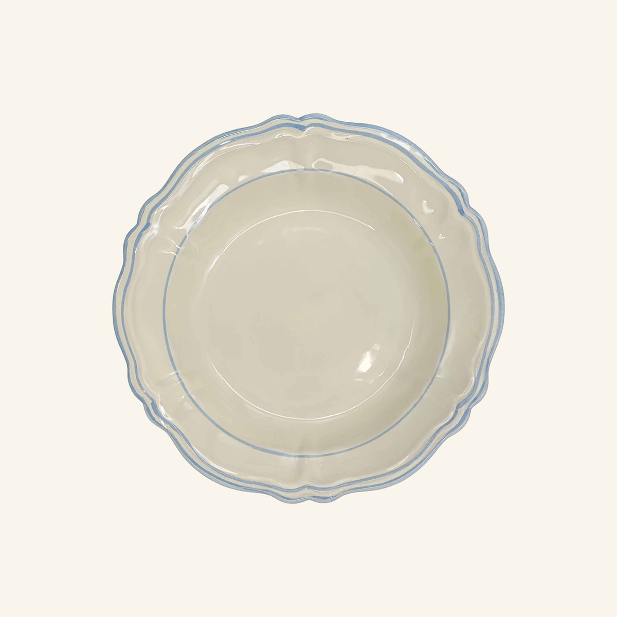 Scalloped Painted Edge Bowl - Set of 4