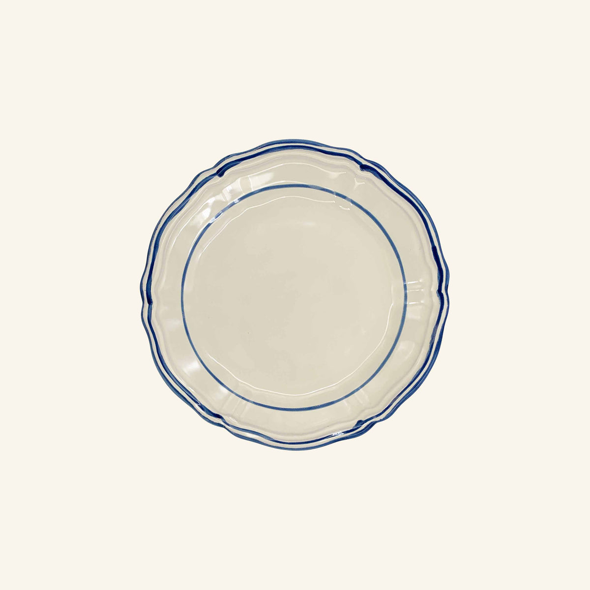 Scalloped Painted Edge Plate - Set of 4