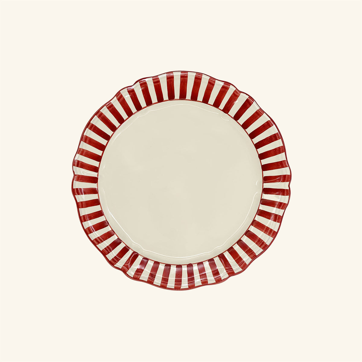 Stripe Scalloped Plate - Set of 4