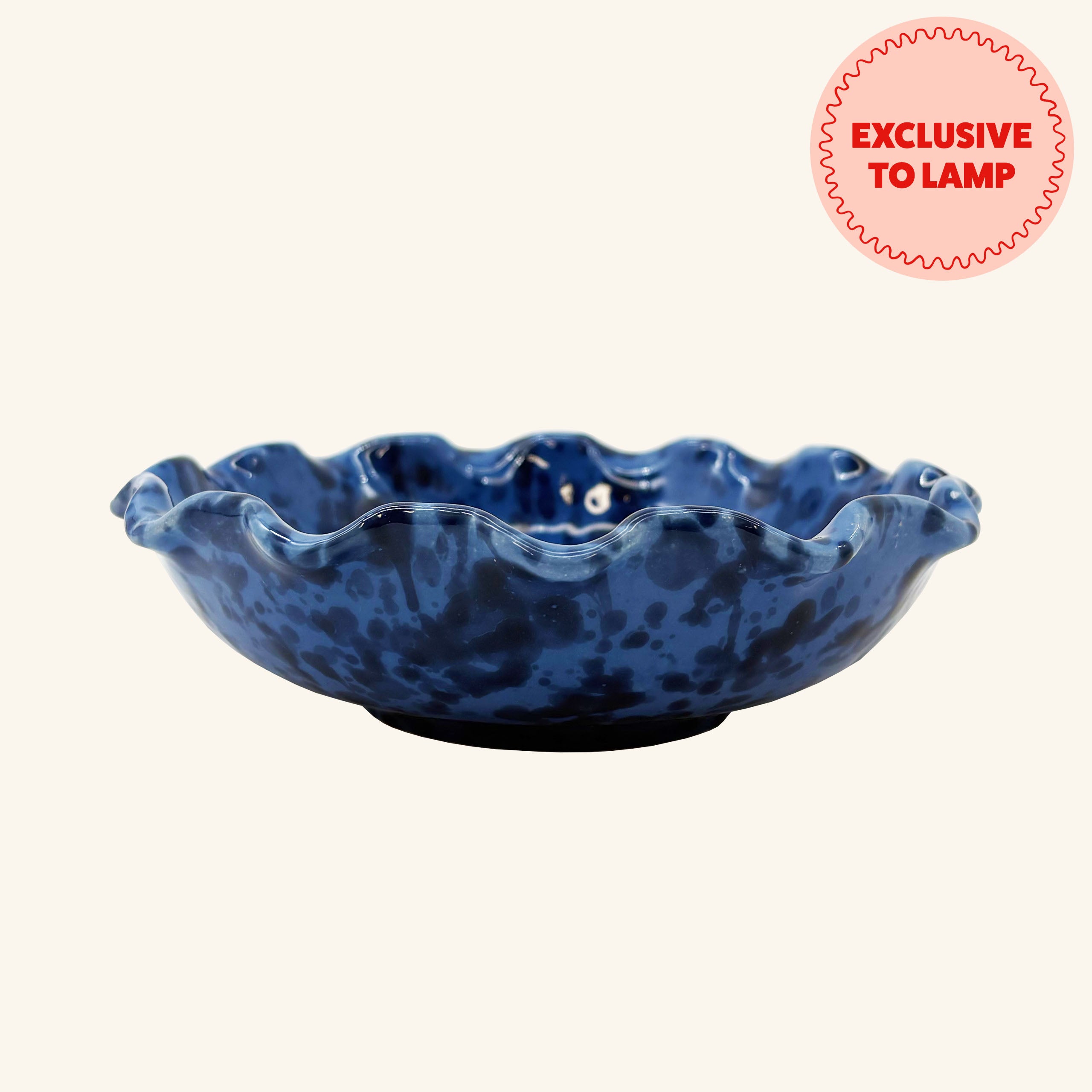 Medium Scalloped Splatterware Bowl