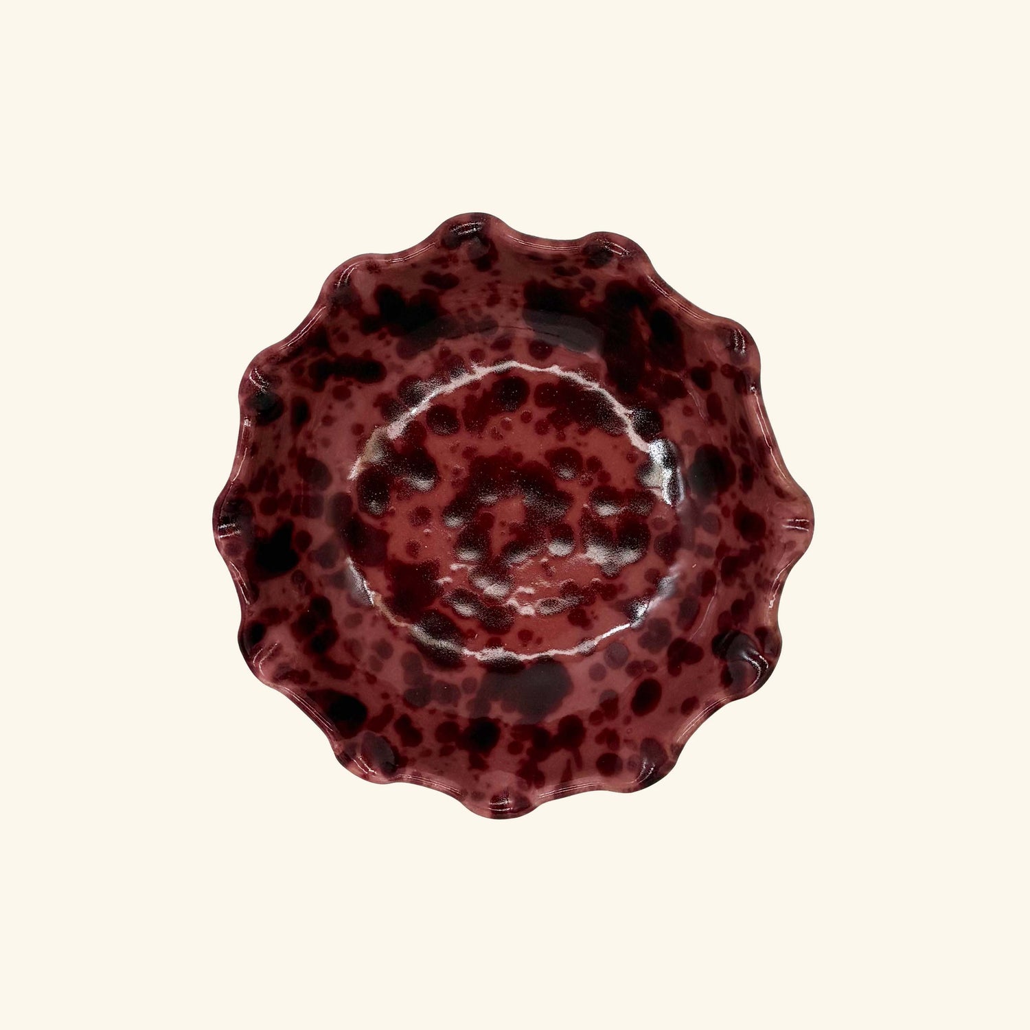 Medium Scalloped Splatterware Bowl