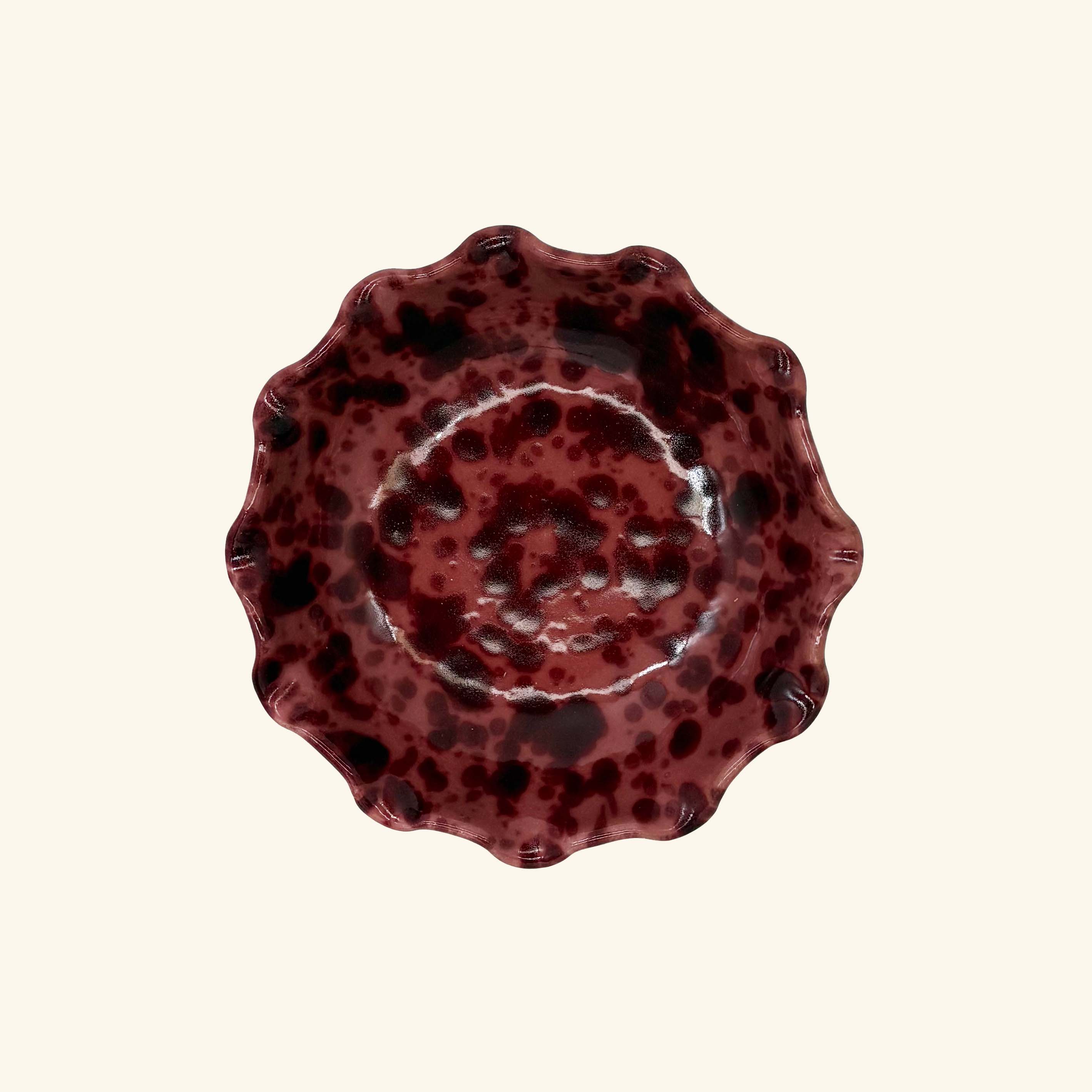 Medium Scalloped Splatterware Bowl