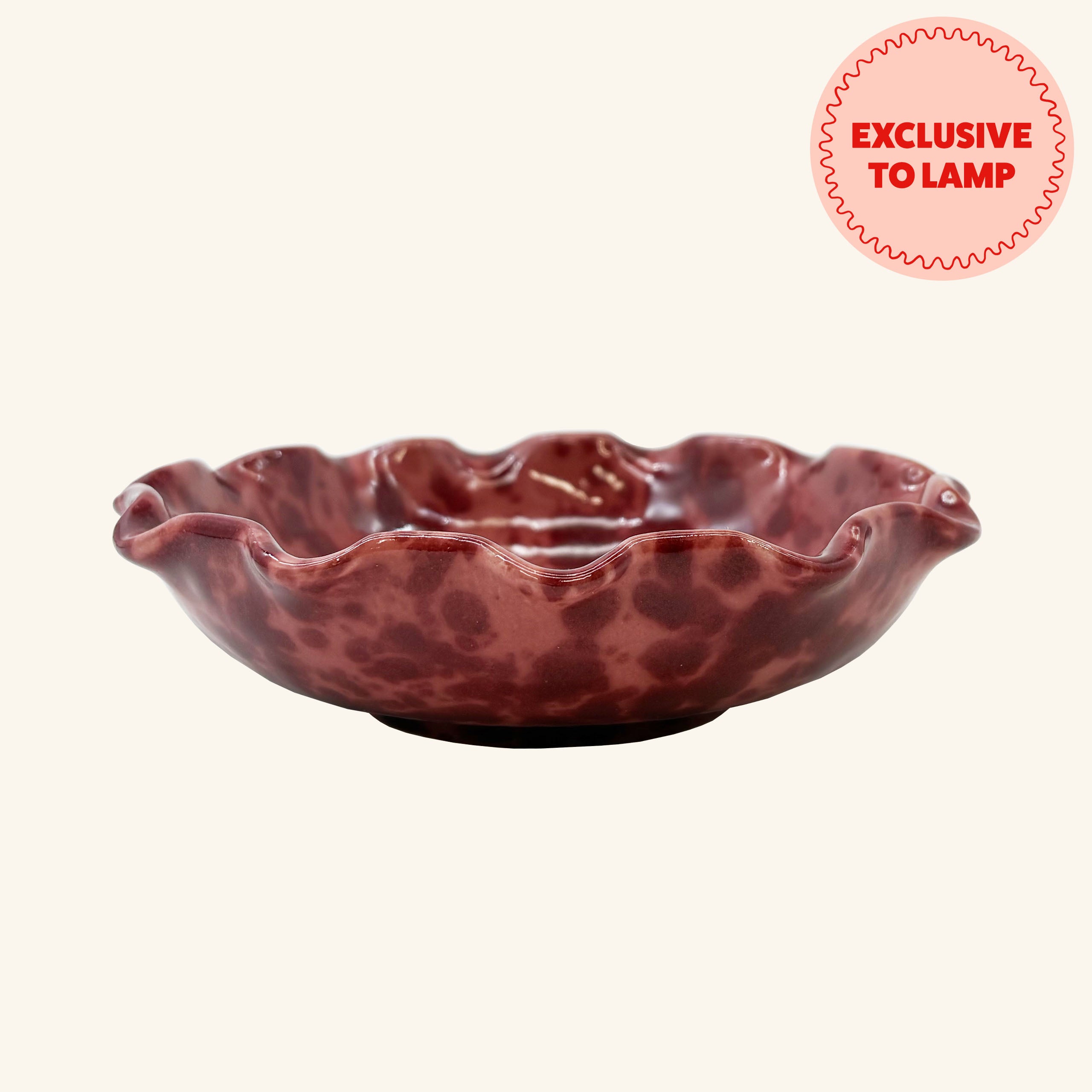 Medium Scalloped Splatterware Bowl