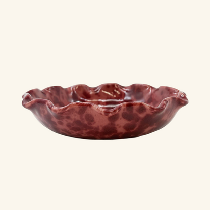 Shallow Scalloped Splatterware Bowl