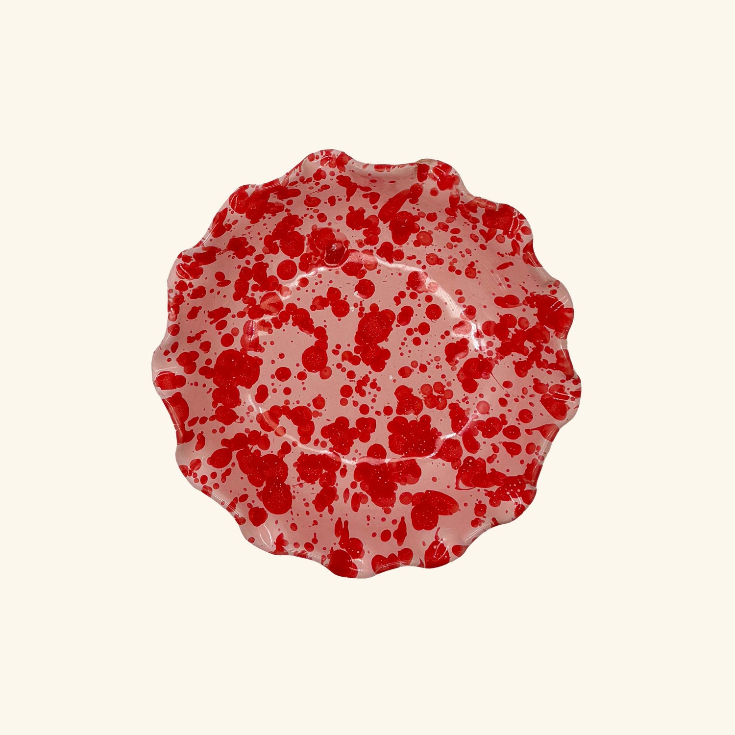 Medium Scalloped Splatterware Bowl