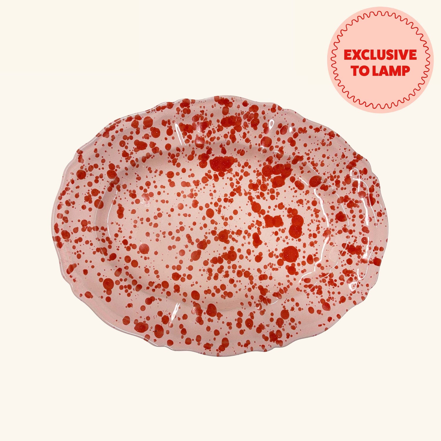 Large Scalloped Splatterware Oval Platter LAMP LDN