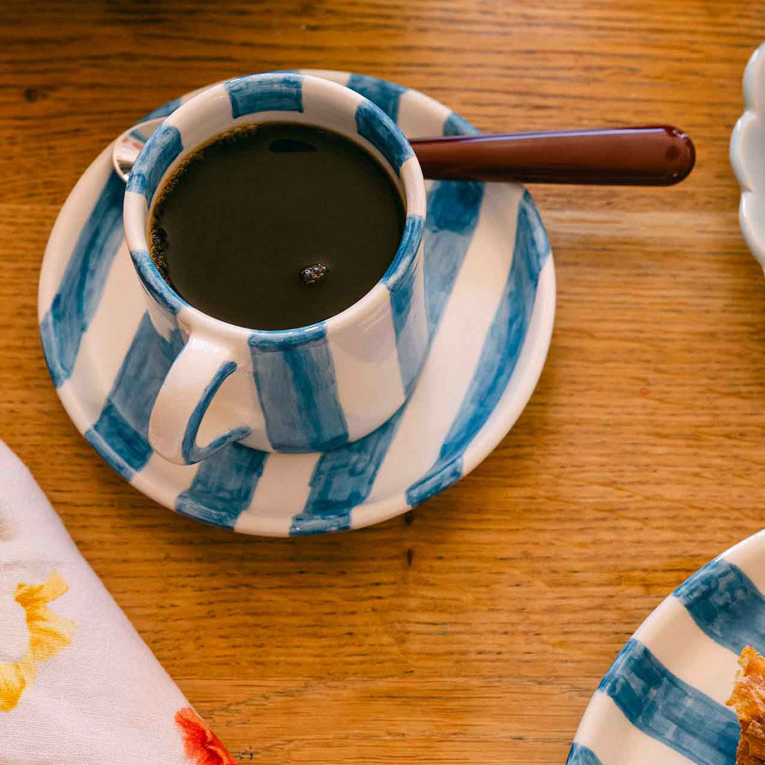 Striped Mug &amp; Saucer Set