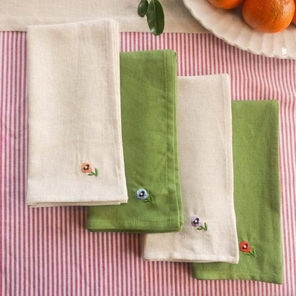 Winter Pansy Napkins Set of 4