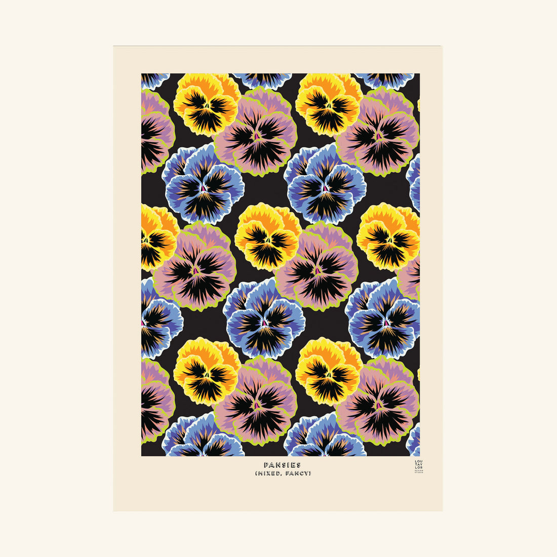 Pansies (mixed, fancy) Print Lou Taylor Design Studio