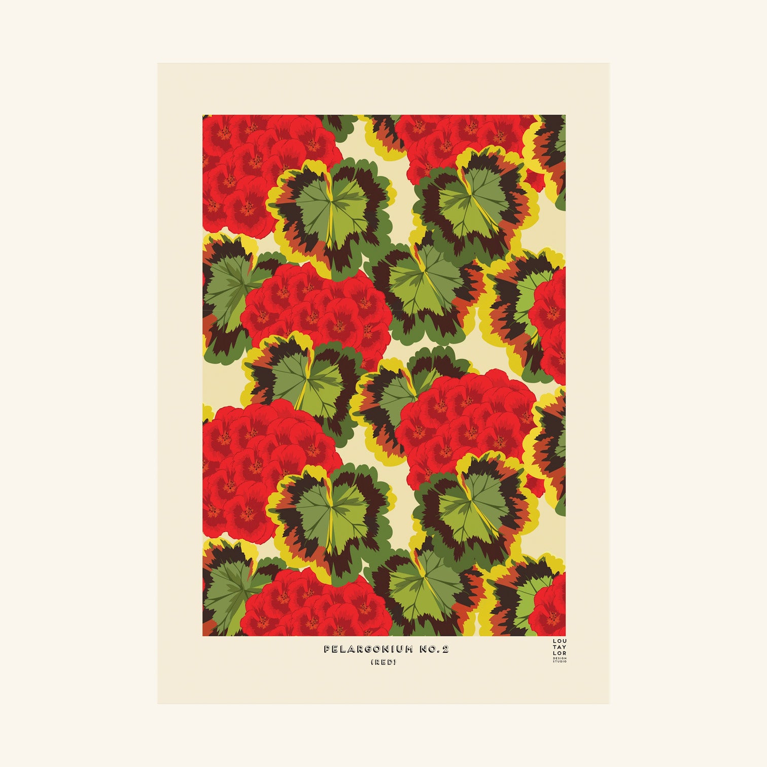 Pelargonium 2 Red Lou Taylor Design Studio