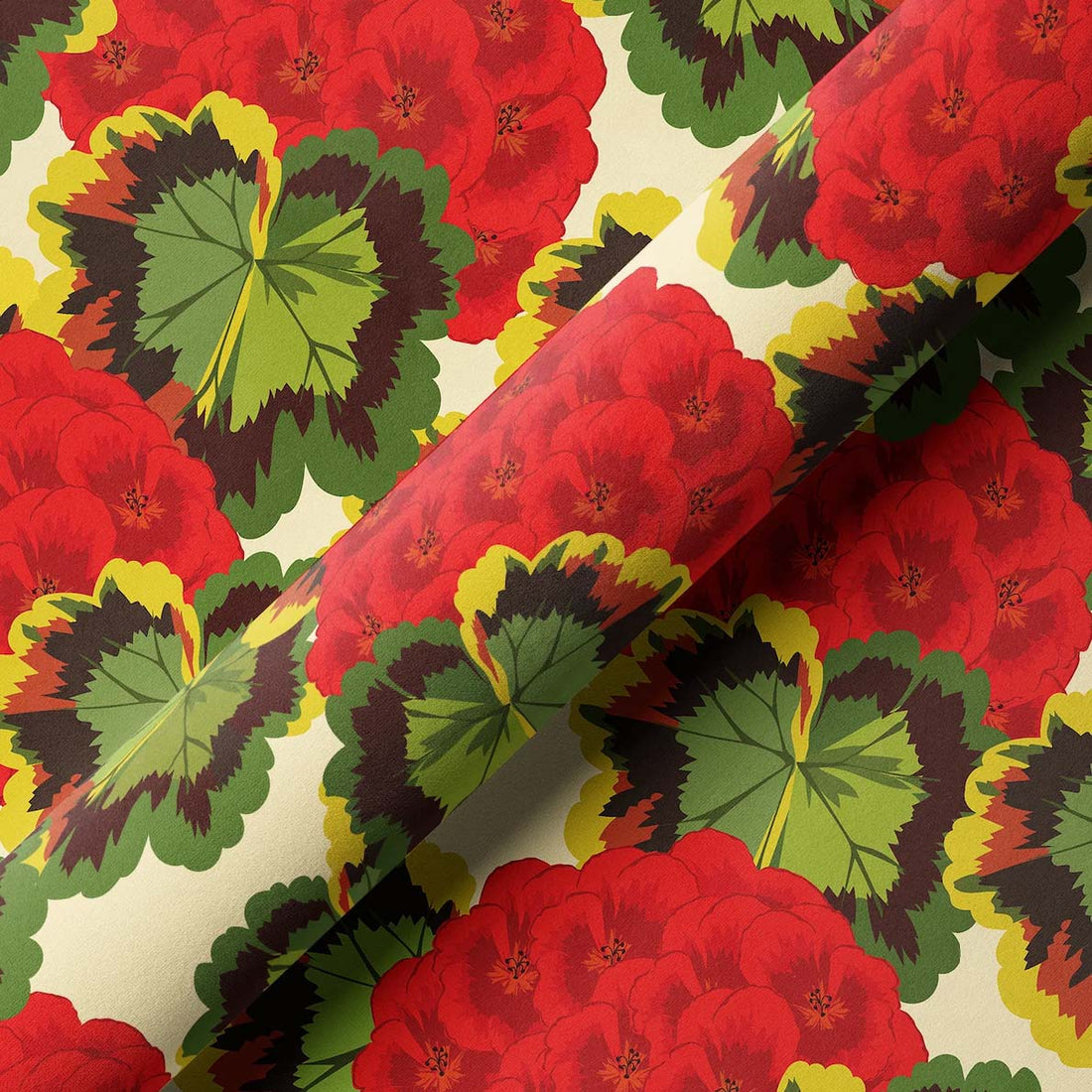 Red Pelargonium Fabric