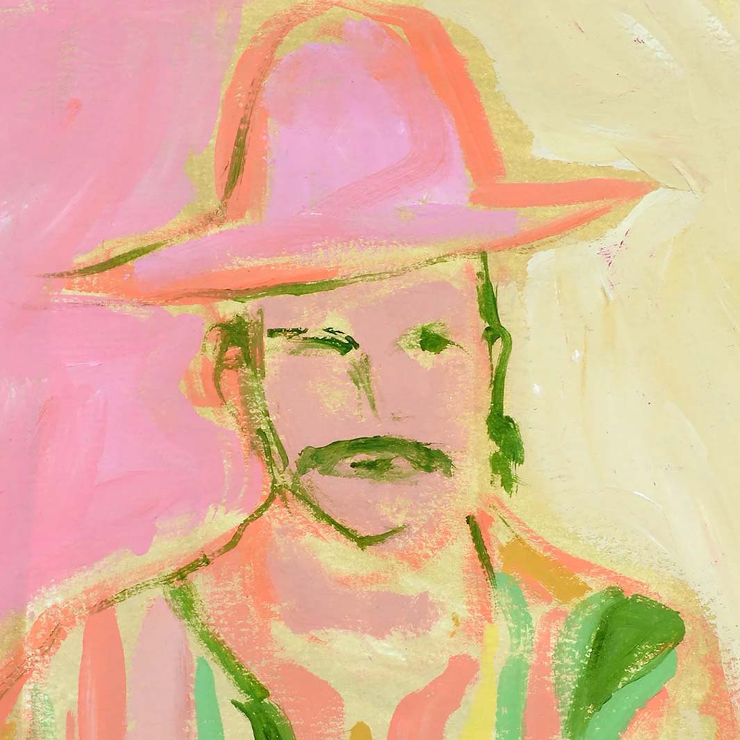 Pink Man Hat Print
